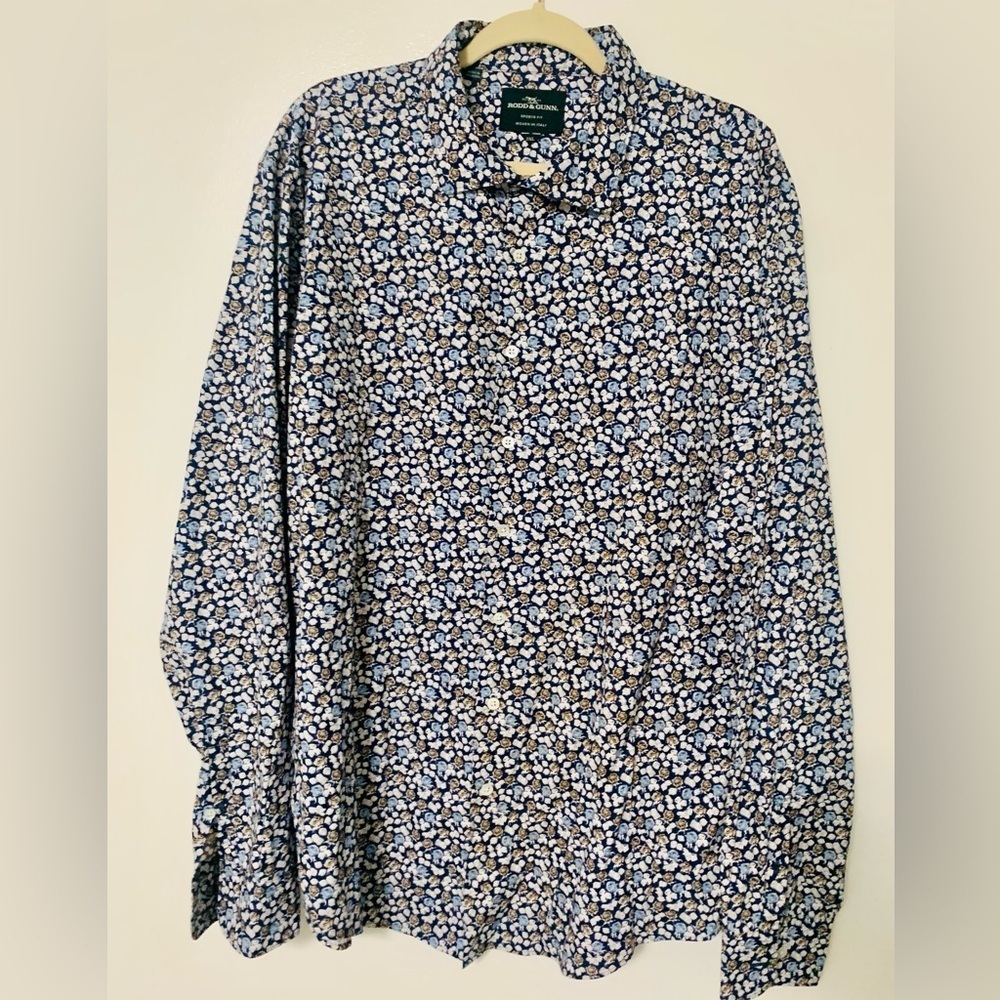 RODD&GUNN Sports Fit blue floral, long sleeve dress/casual shirt. SZ XXL